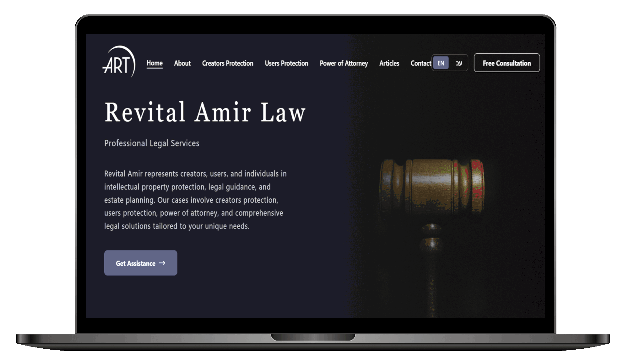 Lawyer website desktop